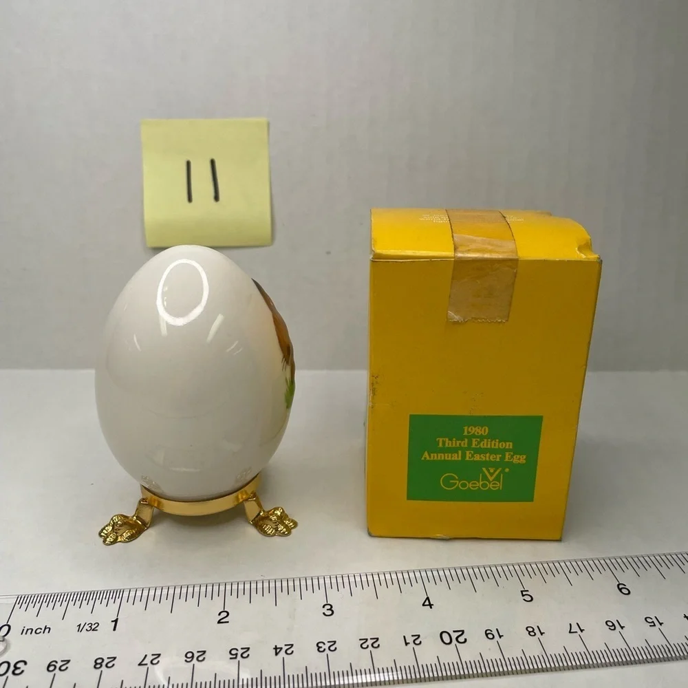 Vintage Goebel Easter Egg 1980 Decorative Egg with Bunny Design